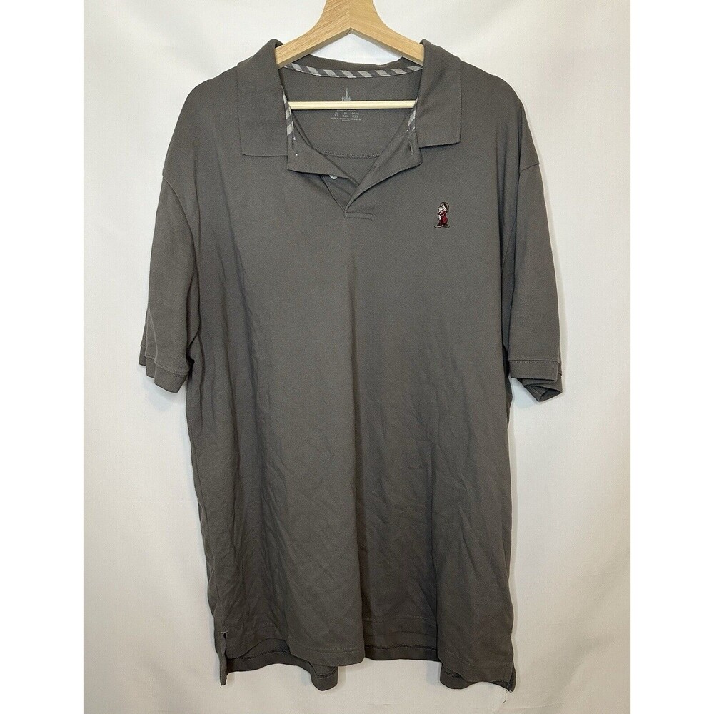 DISNEY PARKS Grumpy Dwarf Gray Polo Shirt Men's SIZE‎ XL
